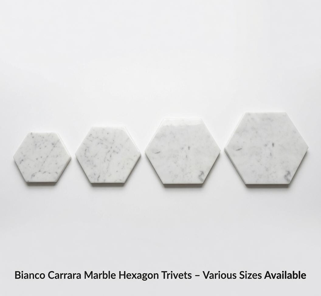 Handmade Stone Hexagon  Tray/Trivet Available in A variety of stone types and colors marble, granite, Limestone etc... Free Shipping