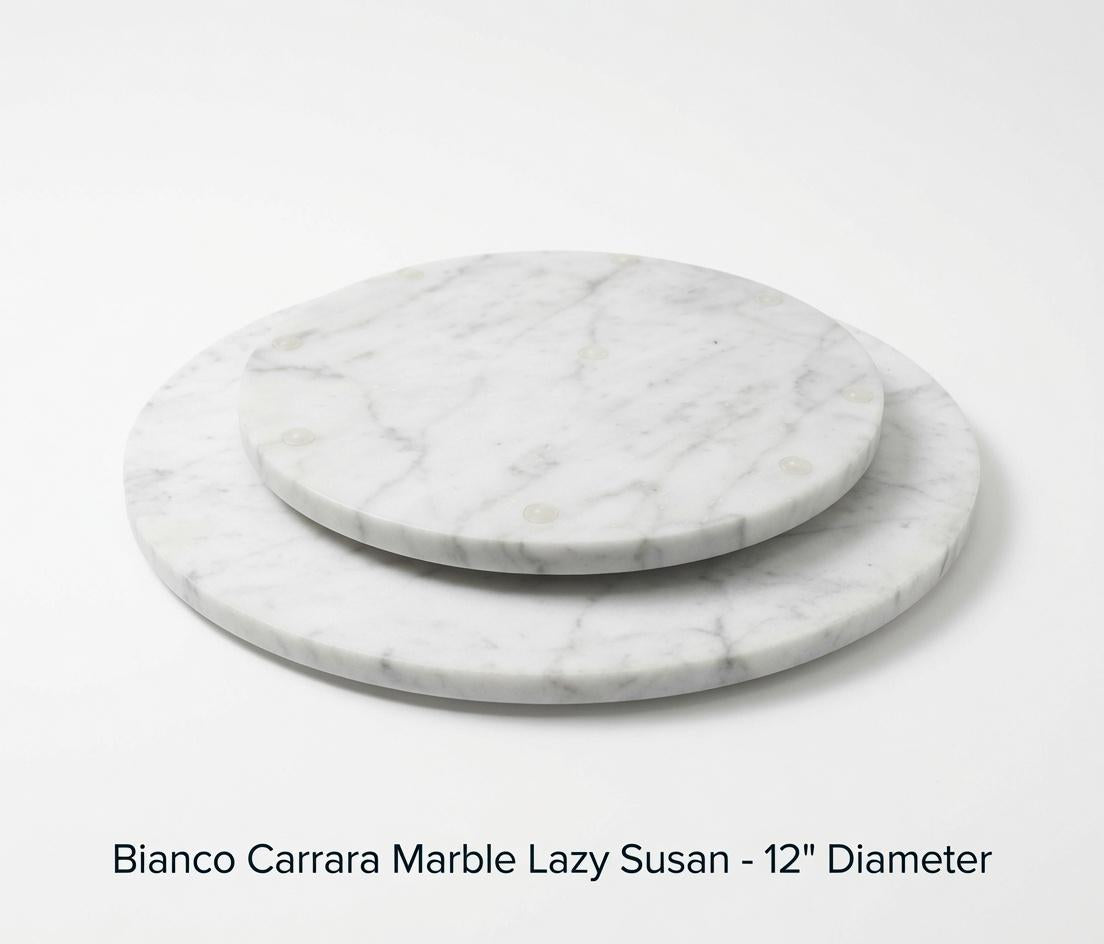 Handmade Bianca Carrara Marble Lazy Susan 8" -  18" diameter perfect for an elegant addition for your table FREE SHIPPING.