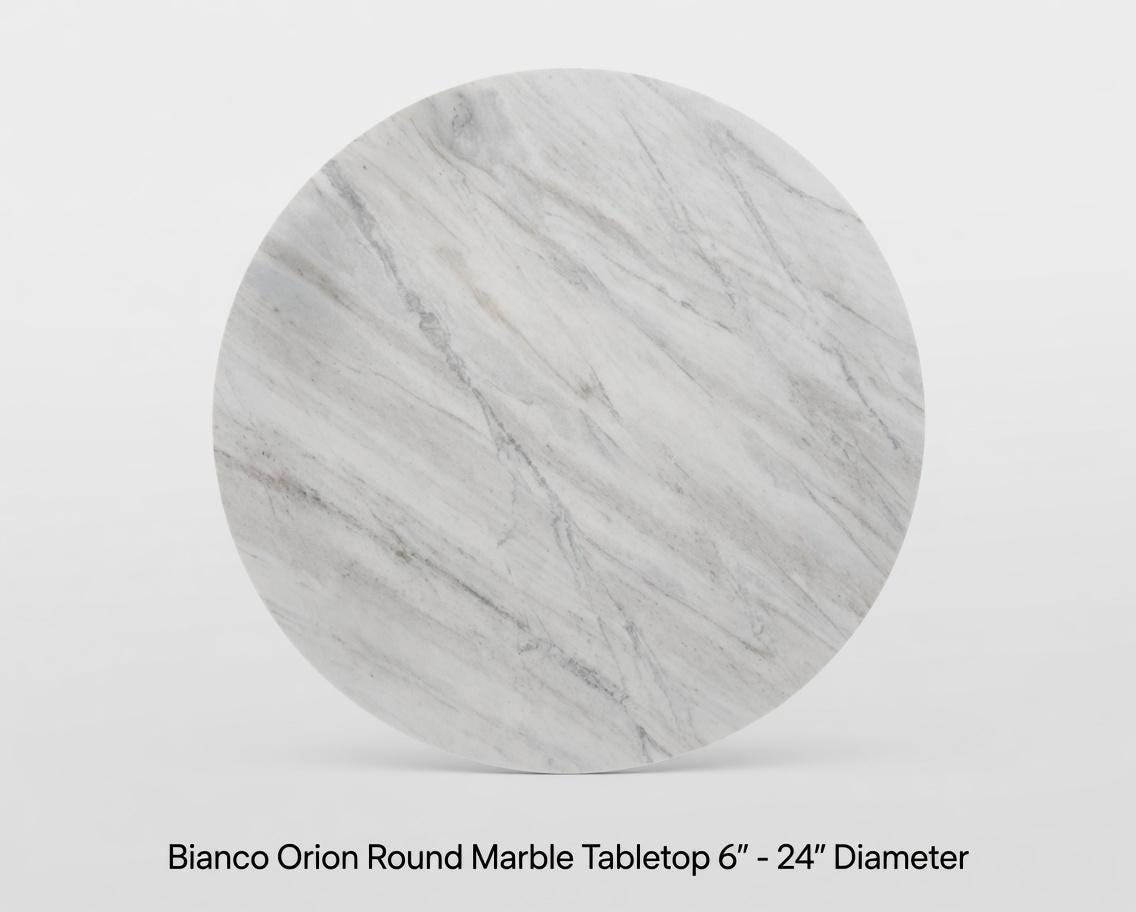 Bianco Orion Marble Circles / Tabletops / Decorative Marble Pieces in many sizes FREE SHIPPING