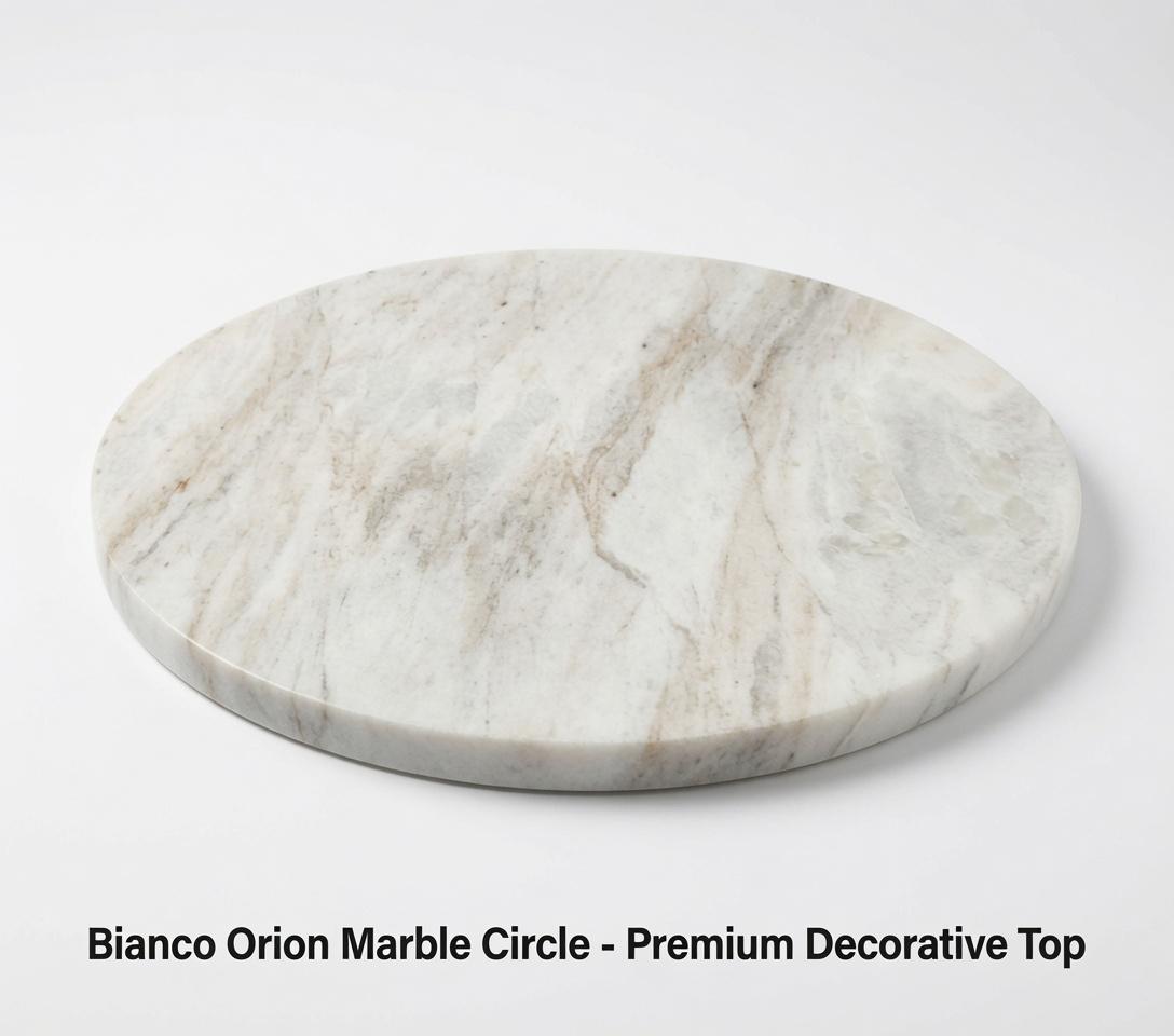 Bianco Orion Marble Circles / Tabletops / Decorative Marble Pieces in many sizes FREE SHIPPING