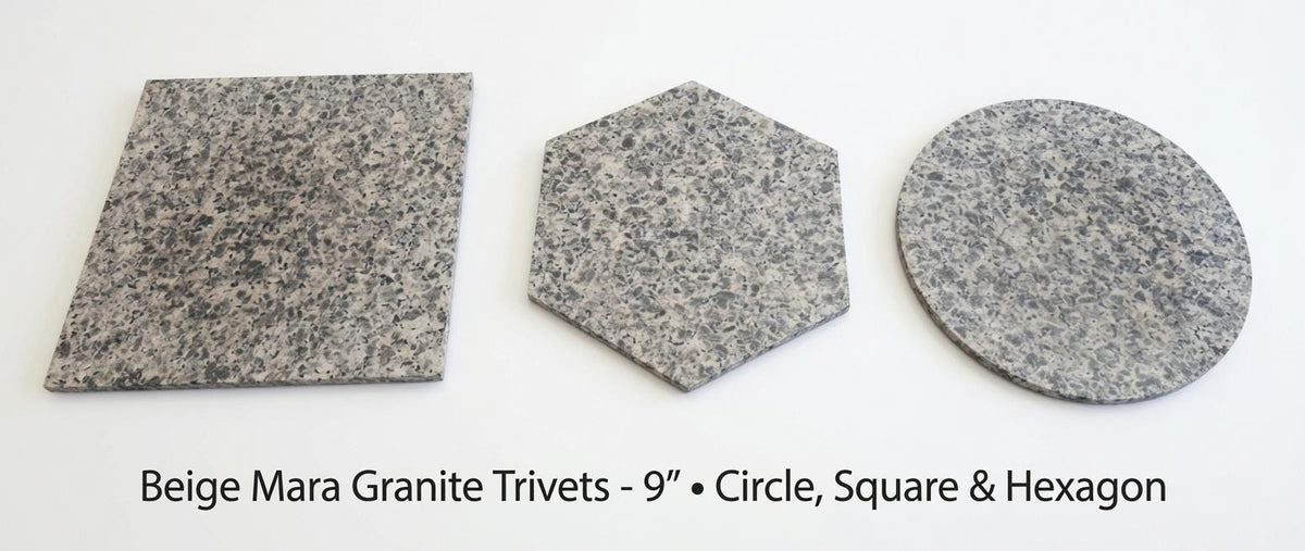 Beige Mara Granite Trivets,  Hot plate. Perfect to protect your table from hot pots 9" circle, also square, and hexagon. Free Shipping
