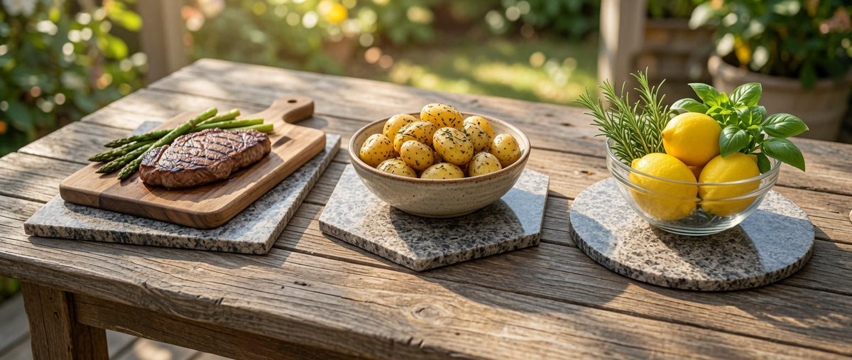 Beige Mara Granite Trivets,  Hot plate. Perfect to protect your table from hot pots 12" circle, also square, and hexagon. Free Shipping
