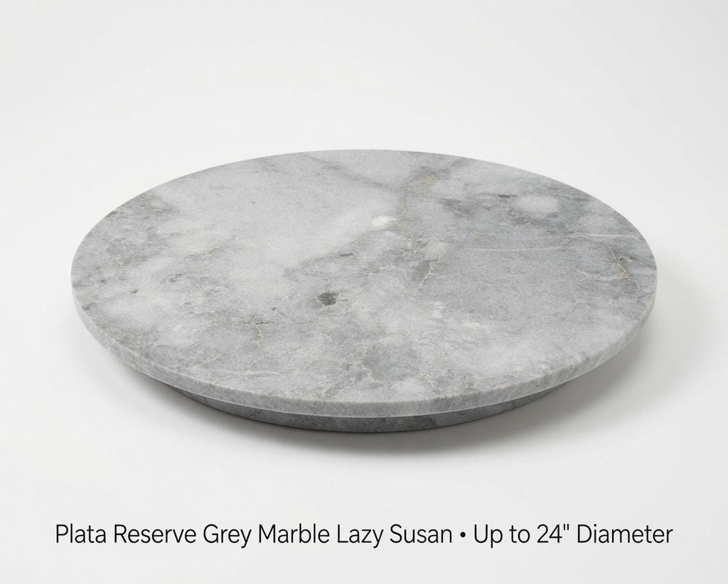 Plata Reserve Grey Marble Lazy Susan in many sizes up to 24" diameter FREE SHIPPING