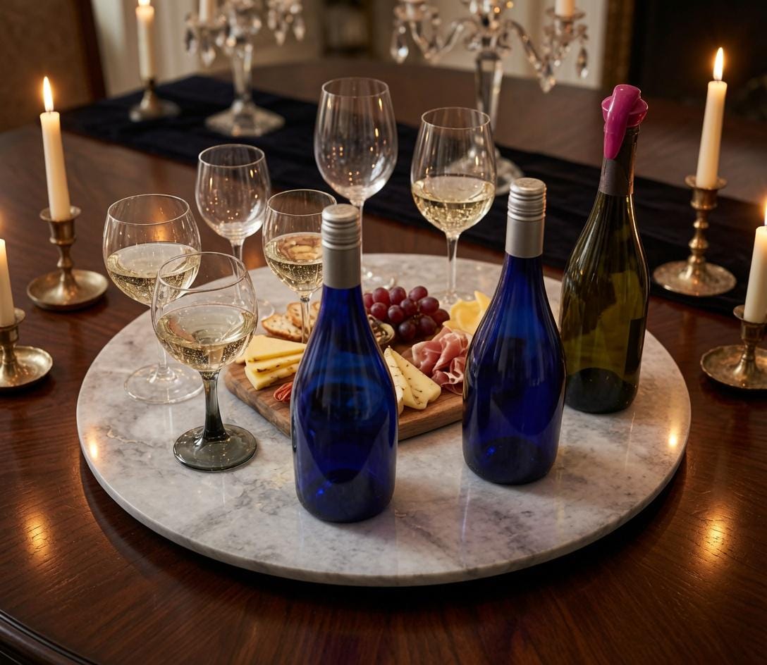 Plata Reserve Grey Marble Lazy Susan in many sizes up to 24" diameter FREE SHIPPING