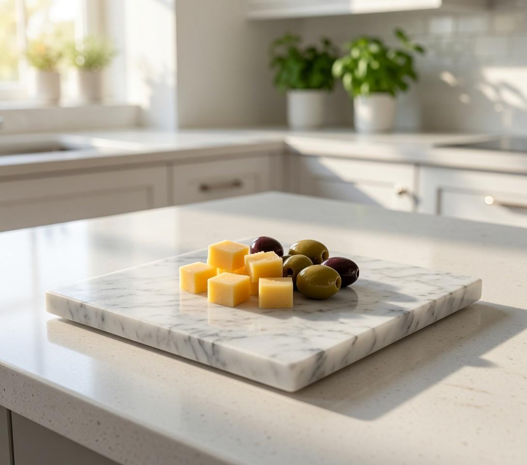 Bianco Carrara Marble,  Hot plate. Perfect to protect your table from hot pots and pans 6" available in 3 shapes (circle, square, hexagon)