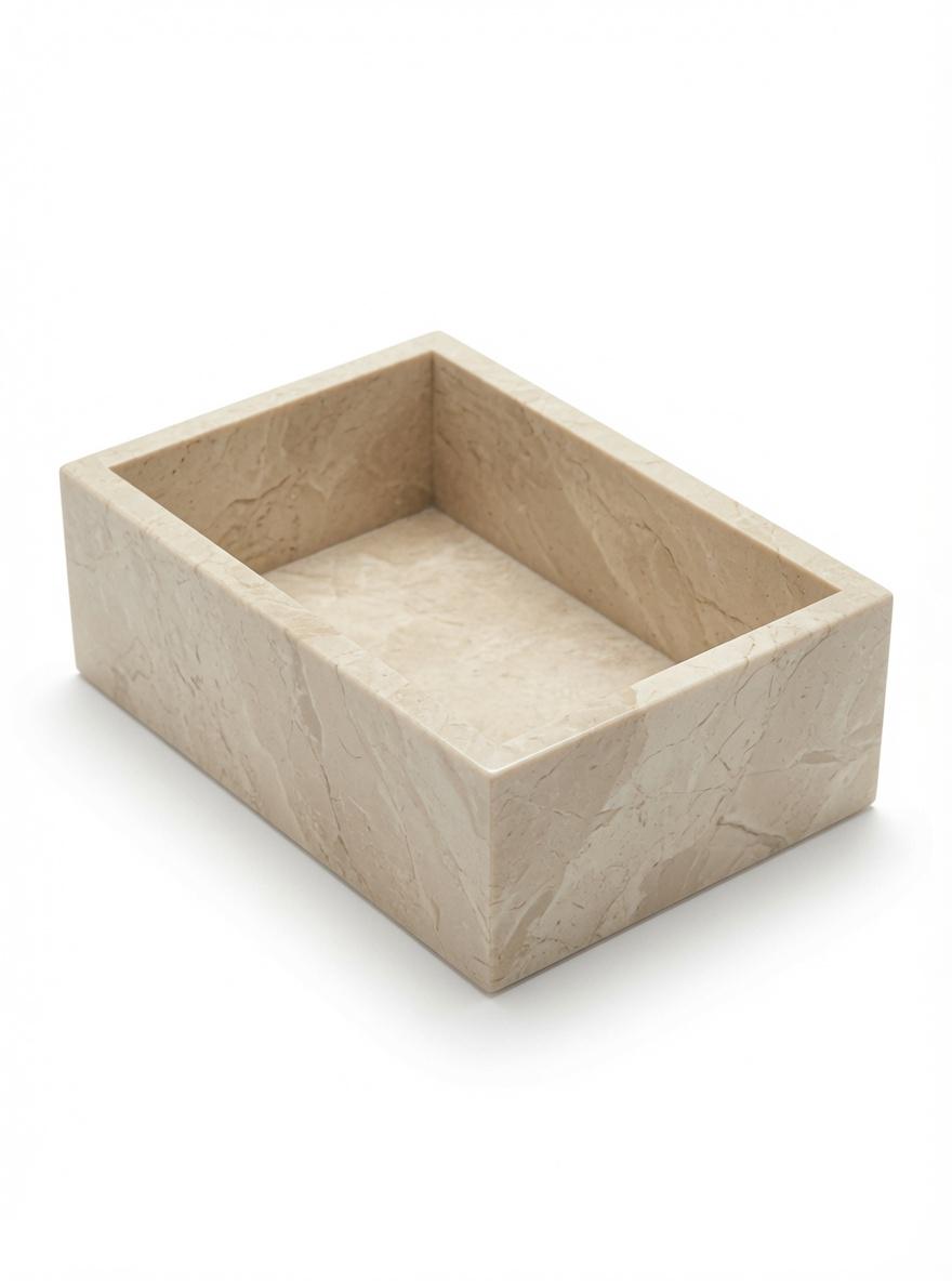Royal Beige Marble tray/box 10 3/4" × 6 1/4" height 4" a perfect elegant storage box for office kitchen or anywhere free shipping