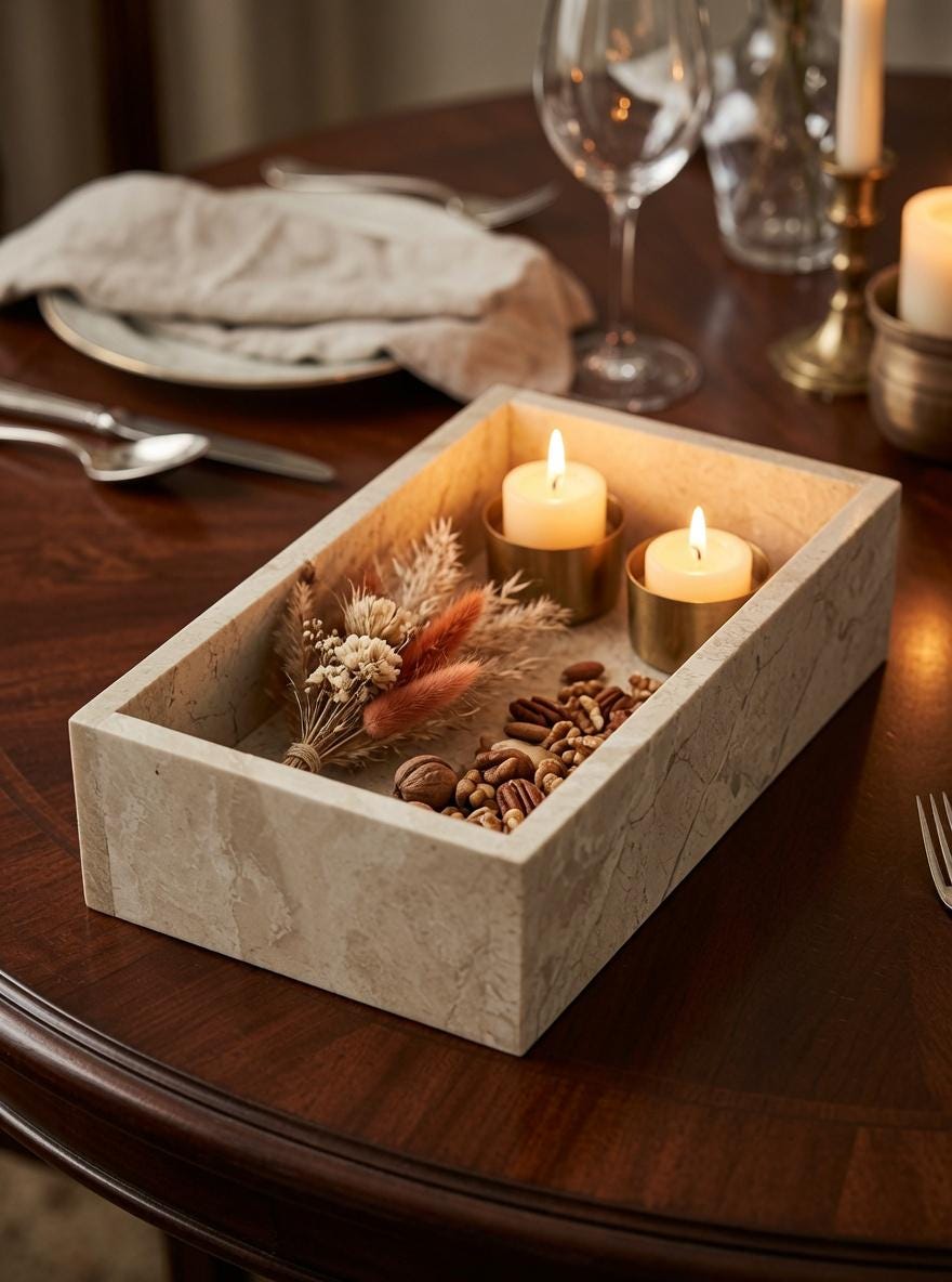Royal Beige Marble tray/box 10 3/4" × 6 1/4" height 4" a perfect elegant storage box for office kitchen or anywhere free shipping