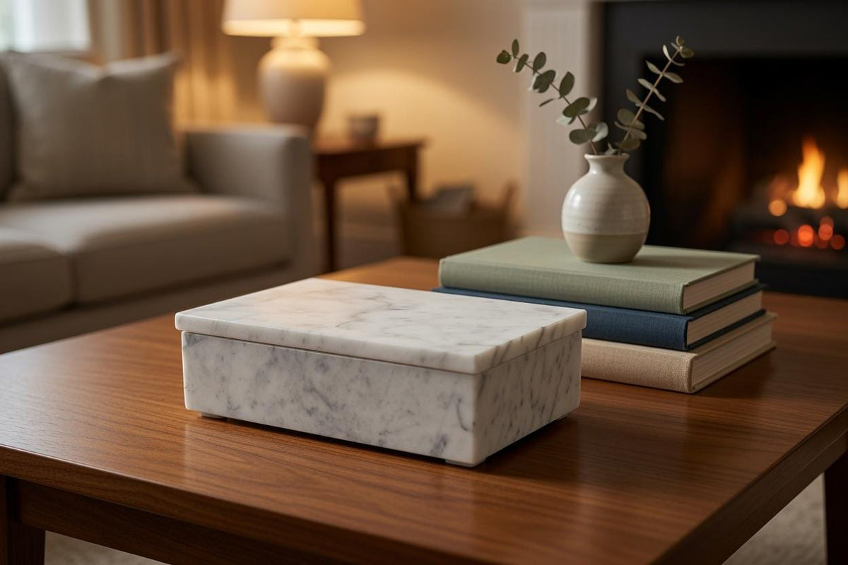 Handmade Bianco Carrara Marble Box 8"×5" height 2 1/2" or message for custom size Free Shipping