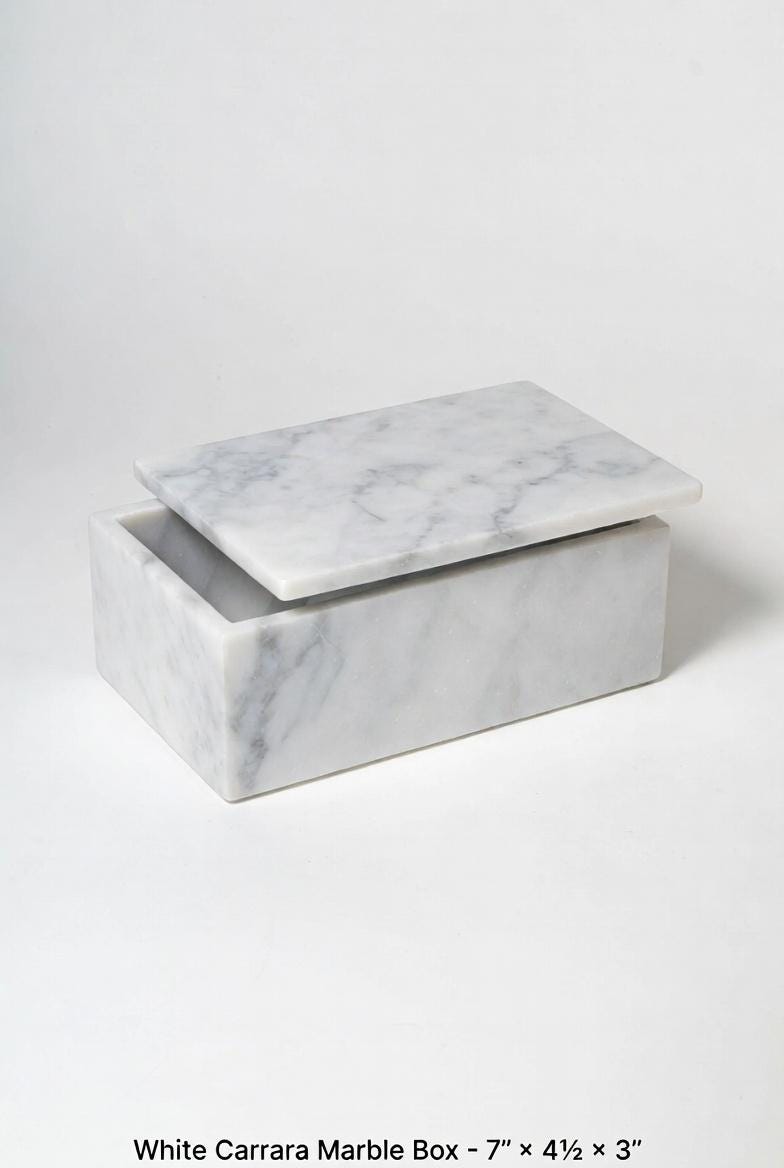 Handmade Marble Box  7" × 4 1/2" height 3" available in a variety of stone types Free Shipping