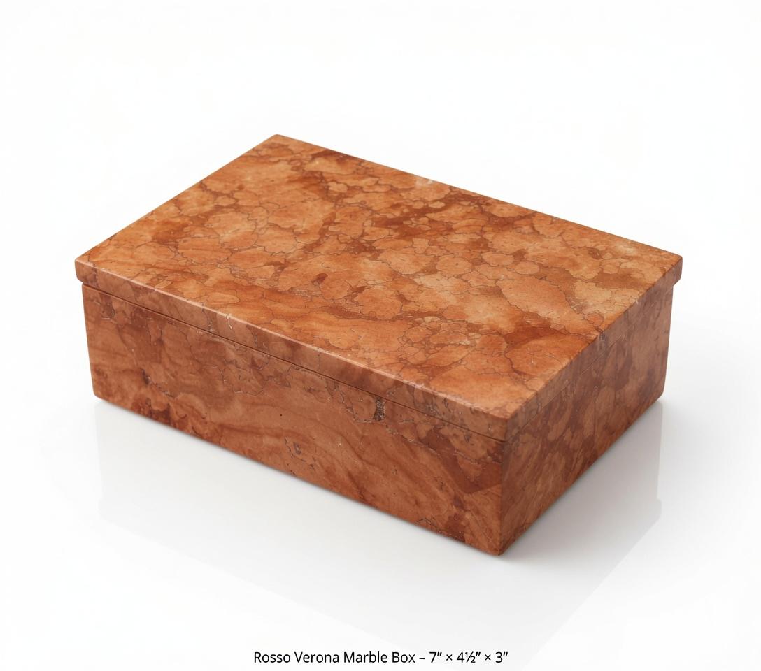 Handmade Marble Box  7" × 4 1/2" height 3" available in a variety of stone types Free Shipping