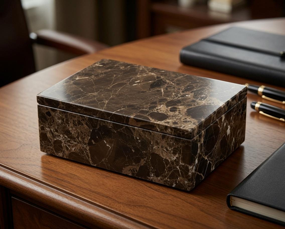 Handmade Marble Box  7" × 4 1/2" height 3" available in a variety of stone types Free Shipping