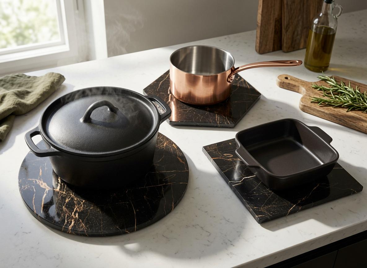 Saint Laurent Marble Trivets,  Hot plate. Perfect to protect your table from hot pots and pans 9" available in 3 shapes