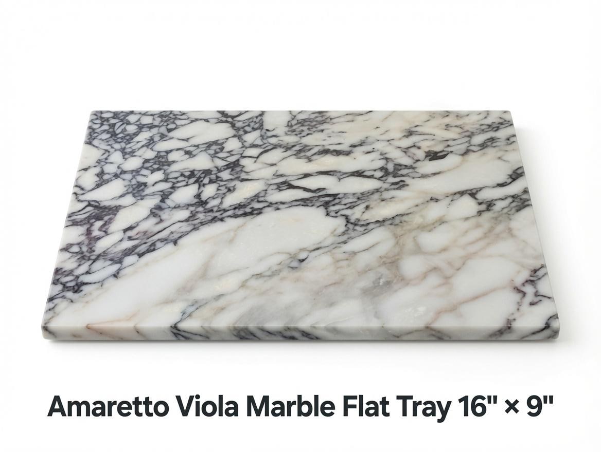 Handmade Stone Marble or Granite Flat Tray 16" × 9" perfect for your centerpiece or beautiful decor. Free Shipping to USA
