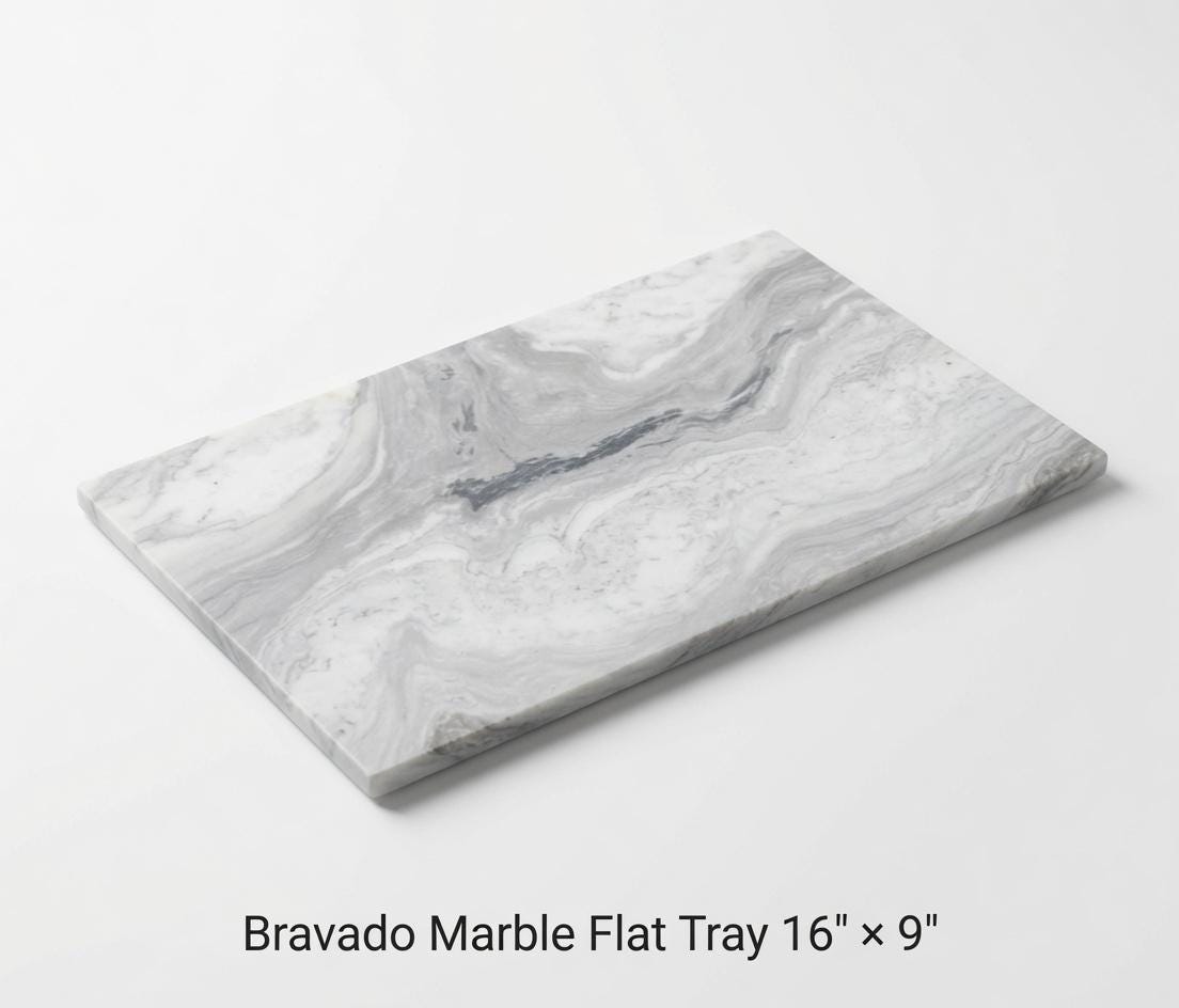 Handmade Stone Marble or Granite Flat Tray 16" × 9" perfect for your centerpiece or beautiful decor. Free Shipping to USA