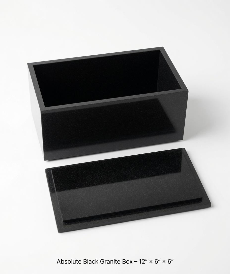Handmade Absolute Black Granite Box 12"×6" height 6" personalization available  free shipping to The United States