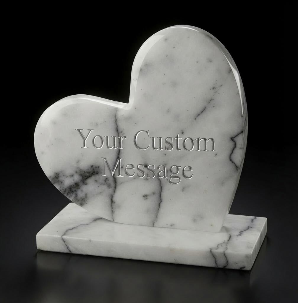 Amethyst Blue Marble Heart 4" polished heart on marble base (personalization engraving available) (your custom message)