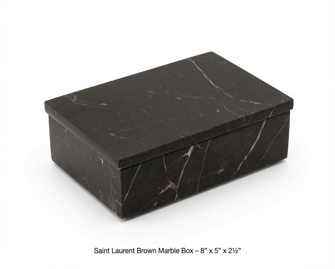 Saint Laurent Brown Marble Box 8"×5" height 2 1/2" or message for custom size  Free Shipping