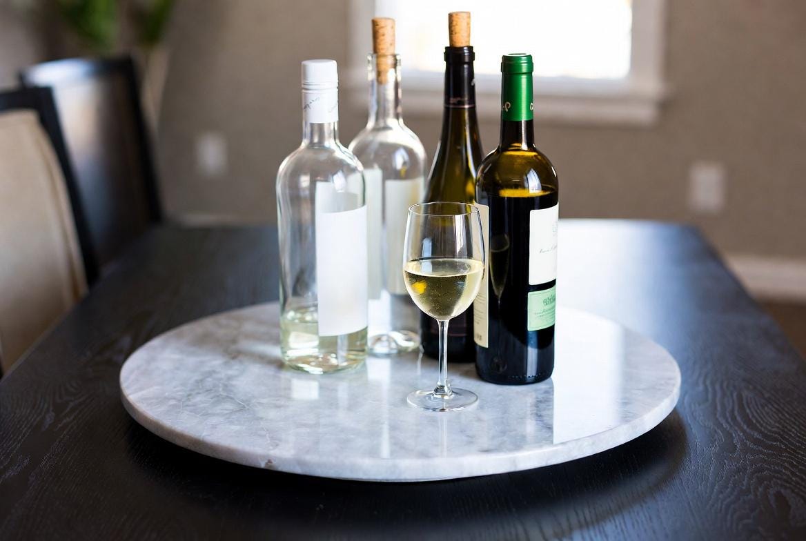 Vogue Gray Marble Lazy Susan 8" -  18" diameter perfect for an elegant addition for your table FREE SHIPPING.
