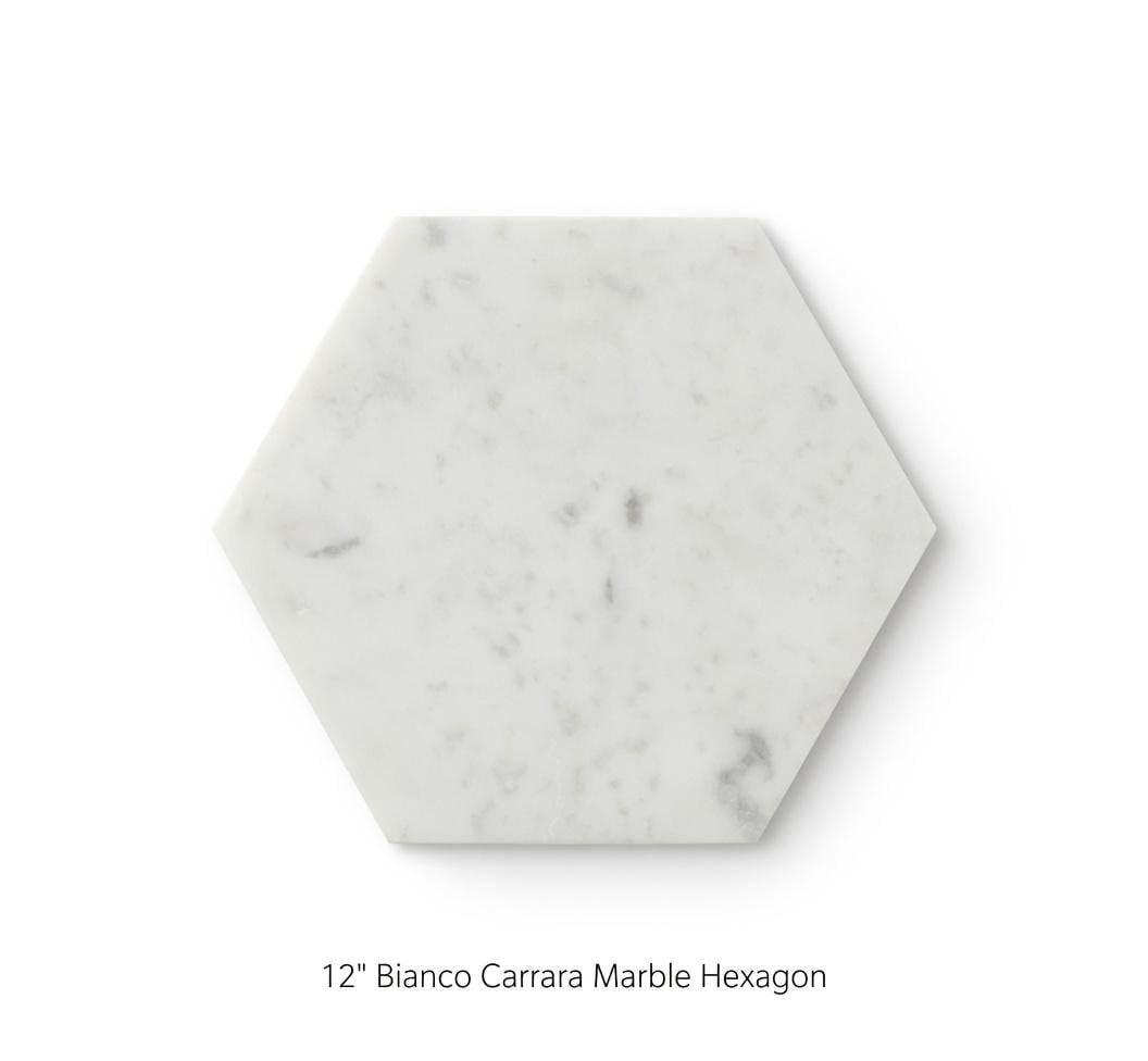 Handmade Bianco Carrara Marble,  Hot plate. Perfect to protect your table from hot pots and pans 12" available in 3 shapes.