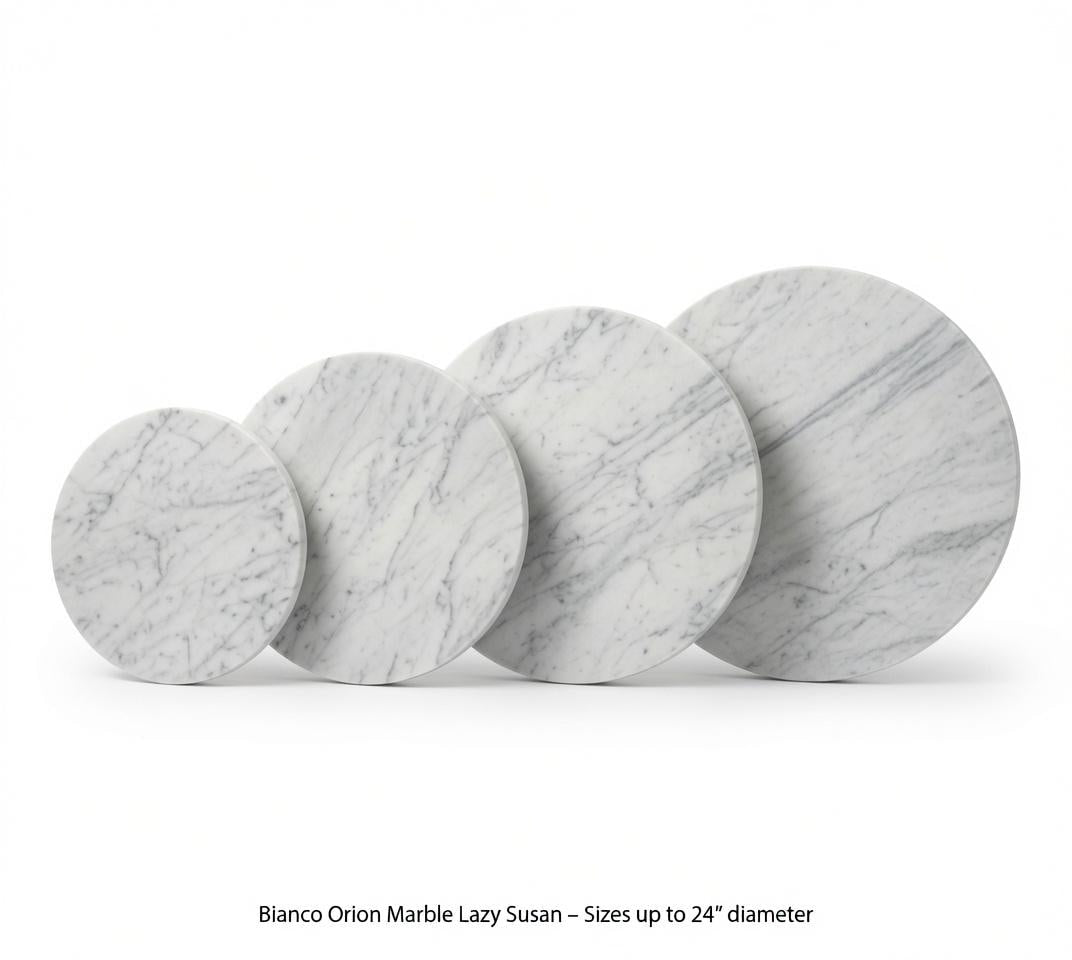 Bianco Orion Marble Lazy Susan in many sizes up to 24" diameter FREE SHIPPING a perfect centerpiece for your table