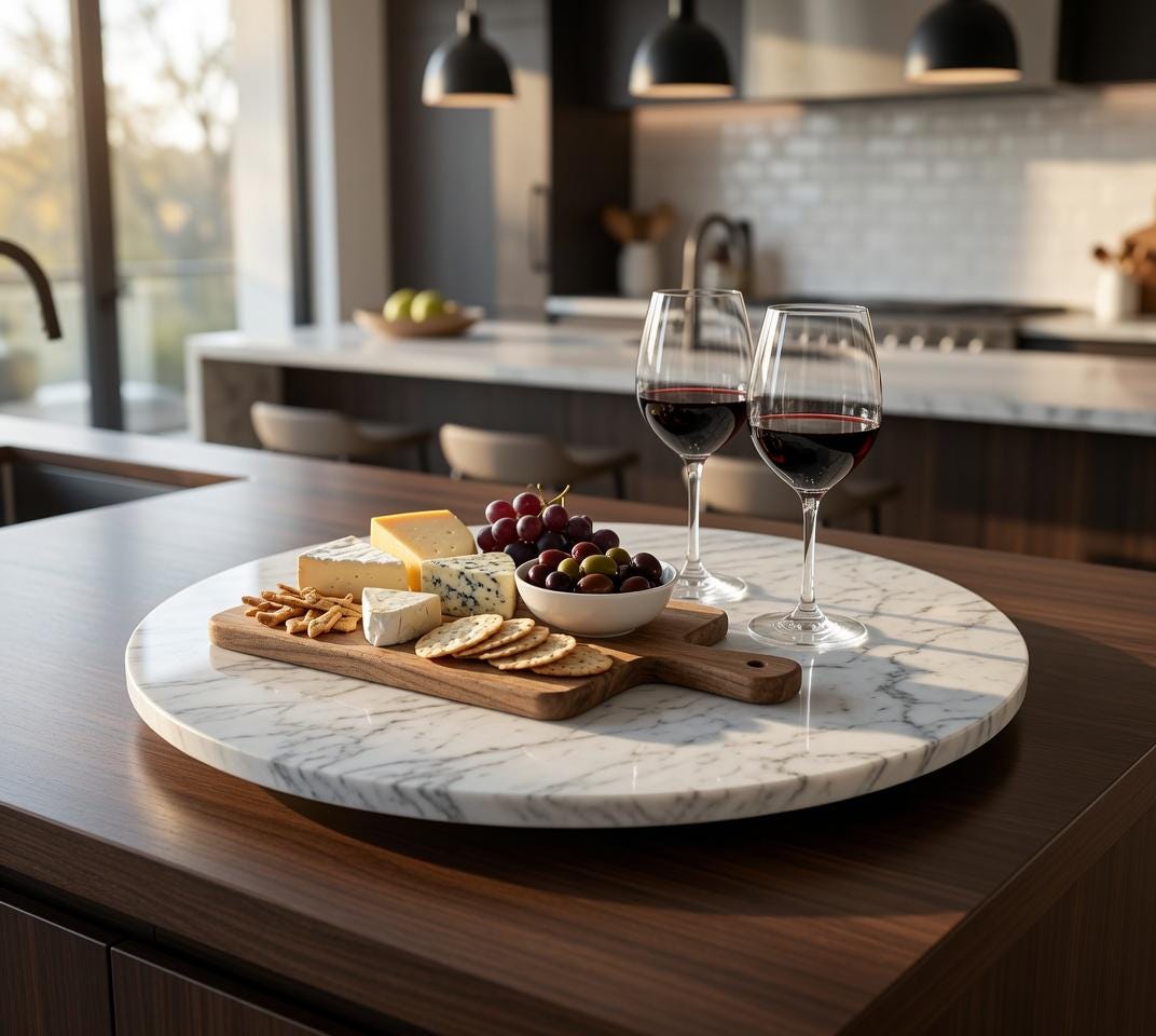 Bianco Orion Marble Lazy Susan in many sizes up to 24" diameter FREE SHIPPING a perfect centerpiece for your table