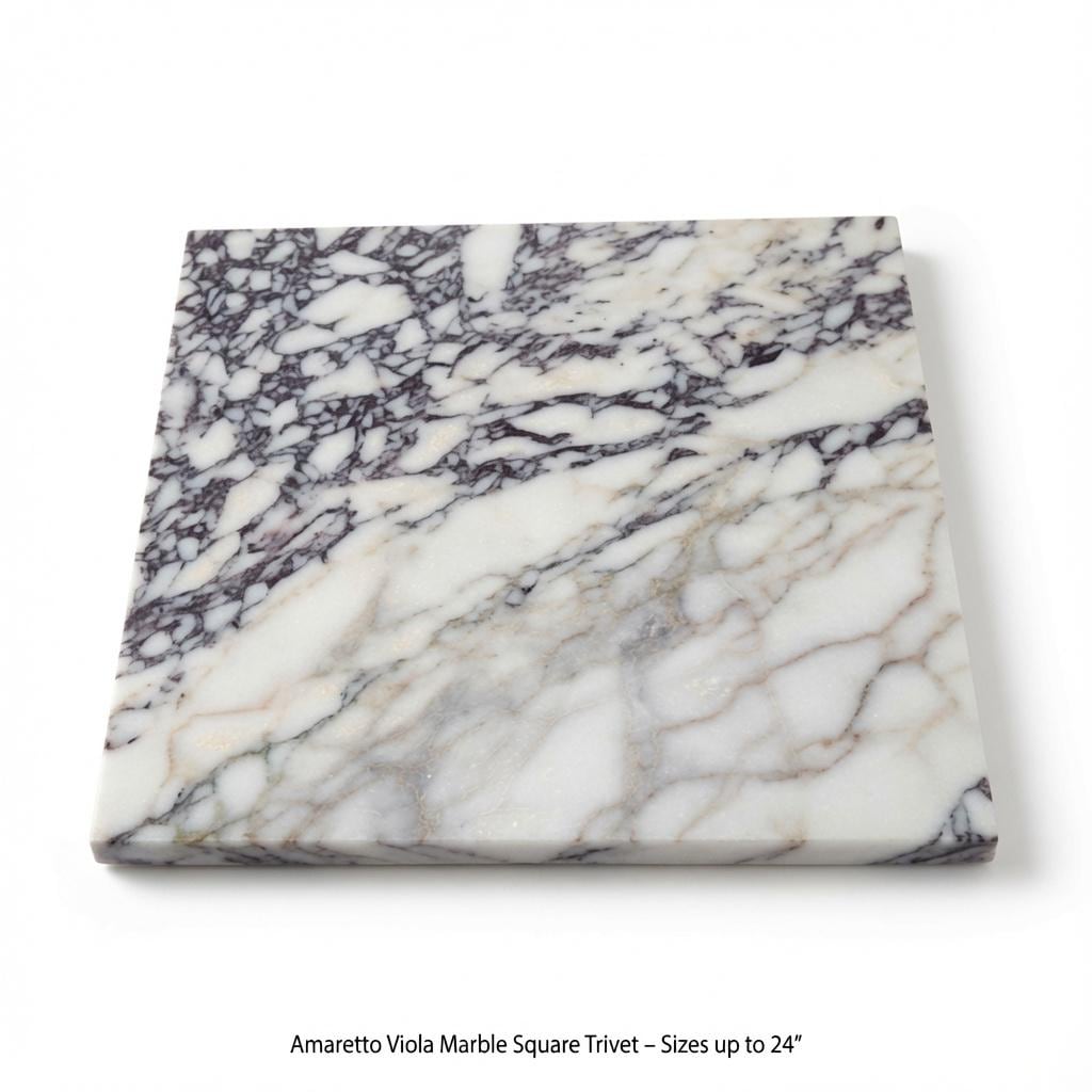 Amaretto Viola Purple Marble Squares Trivets / Tabletops / Decorative Marble Pieces in many sizes FREE SHIPPING