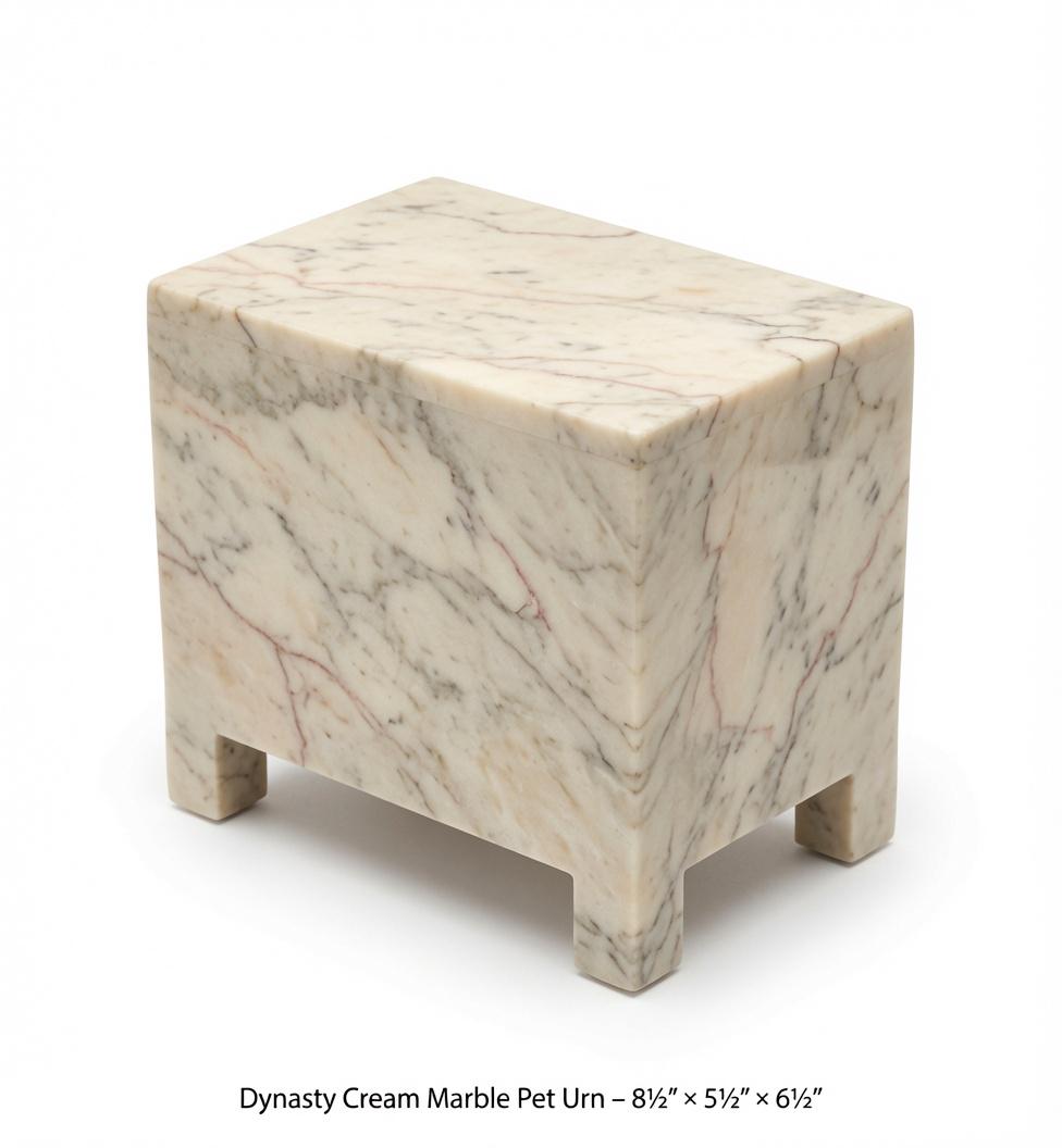 Handmade Stone Pet Urn 8 1/2" x 5 1/2" Height 6 1/2" avaliable in a variety of stone types and colors. Free Shipping.