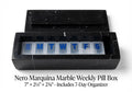 Nero Marquina Marble Pill box 7"×2 1/4" height 2 3/8"  with weakly pill organizer FREE SHIPPING