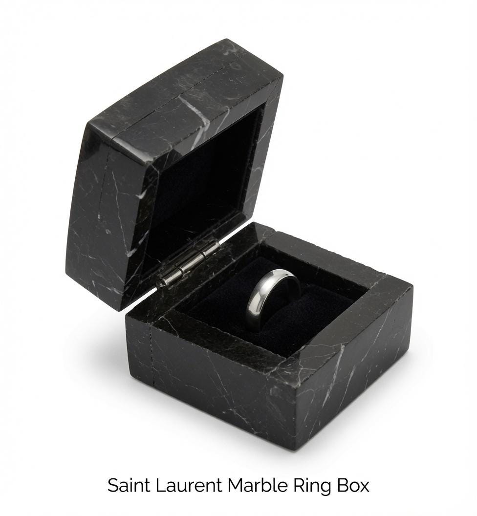 Saint Laurent Marble Ring Box a perfect proposal keepsake something to keep and treasure forever FREE SHIPPING