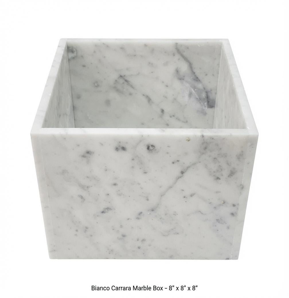 Bianco Carrara Marble Box 8" × 8"  height 8"  am elegant large storage box Free Shipping within The United States