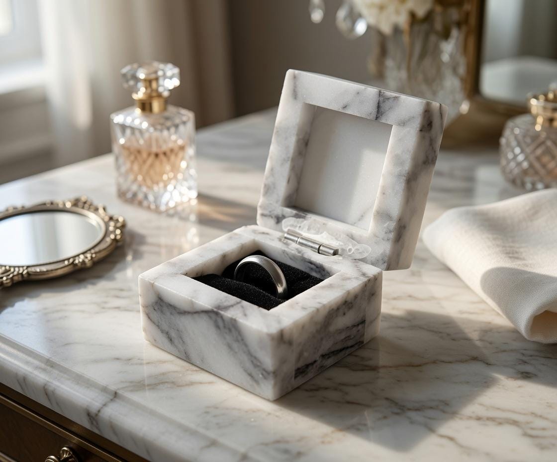 Amethyst Blue Marble Ring Box a beautiful box perfect for a proposal or display a perfect keepsake that will be treasured FREE SHIPPING