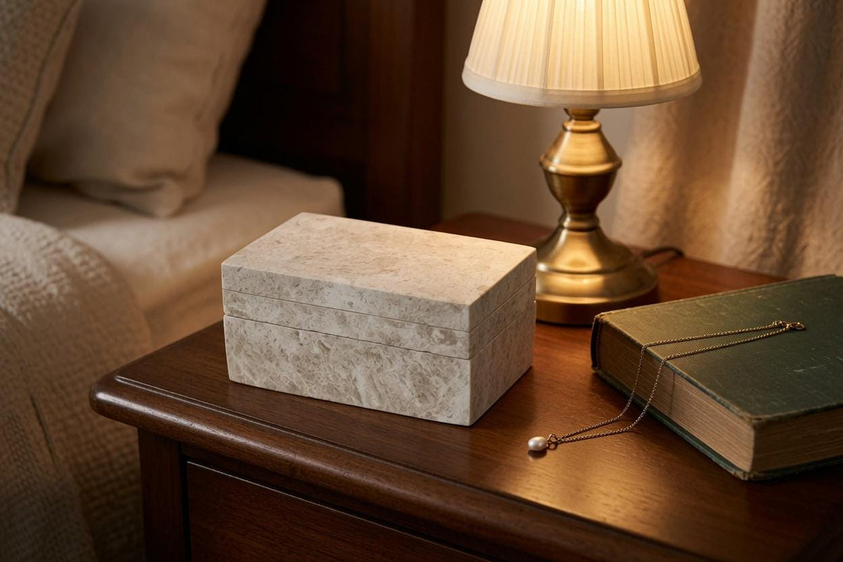 Royal Beige Marble Double Ring Box a beautiful box perfect for a proposal or display a perfect keepsake that will be treasure forever