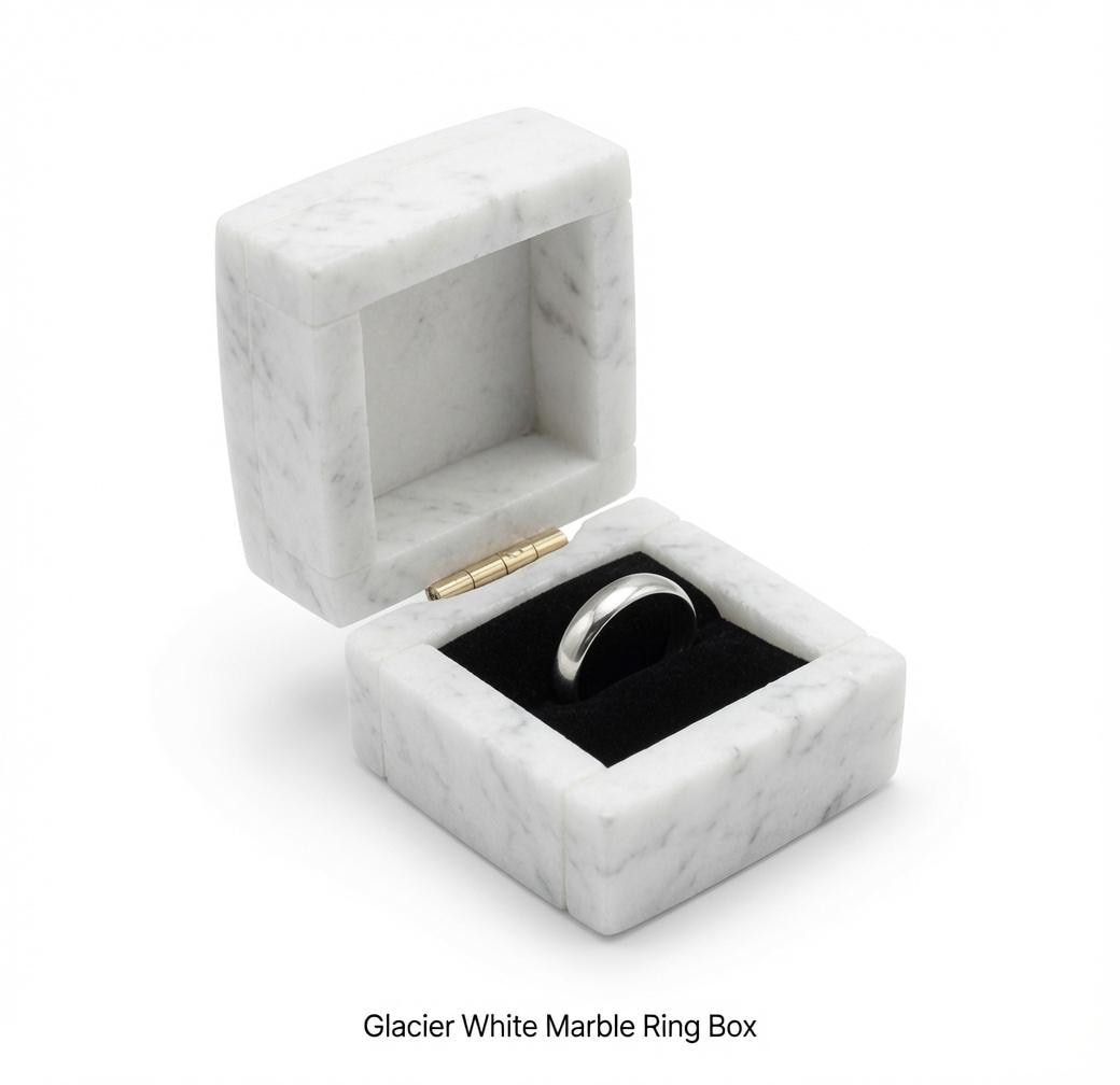 Glacier White Marble Ring Box a perfect proposal keepsake something to keep and treasure forever FREE SHIPPING