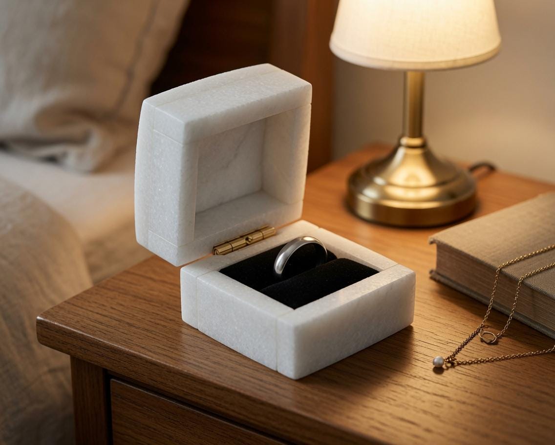Glacier White Marble Ring Box a perfect proposal keepsake something to keep and treasure forever FREE SHIPPING