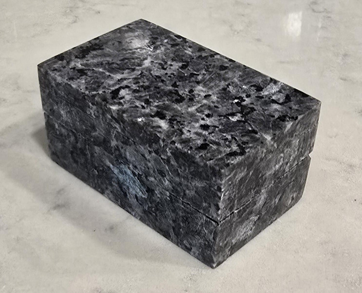 Blue Pearl Granite Double Ring Box a beautiful box perfect for a proposal or display a perfect keepsake that will be treasure forever