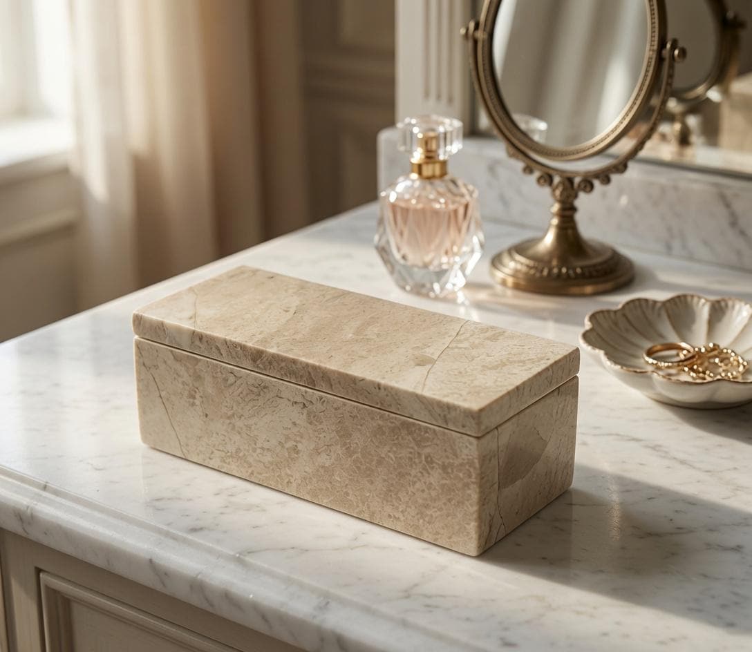 Royal Beige Marble weekly pill organizer box 7 1/8"×2 3/8" height 2 3/4"  box with weakly pill organizer FREE SHIPPING