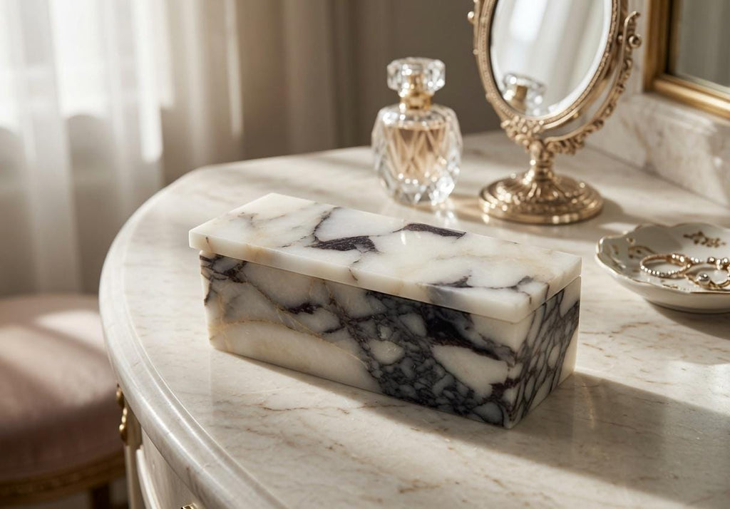 Amaretto Viola Purple Marble Pill box marble box 7"×2 1/4" height 2 3/8" box with weakly pill organizer FREE SHIPPING
