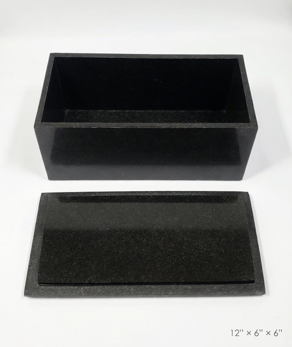 Handmade Absolute Black Granite Box 12"×6" height 6" personalization available  free shipping to The United States