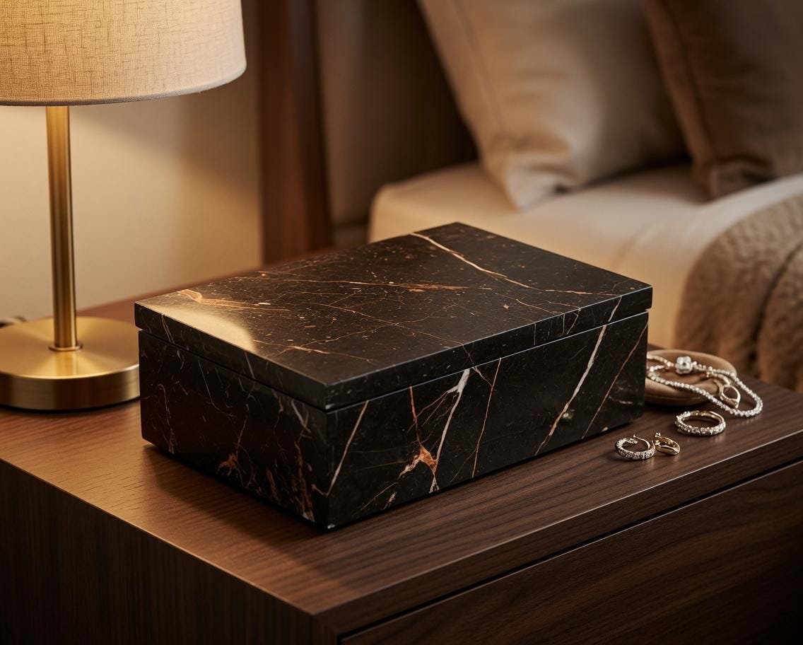 Saint Laurent Brown Marble Box 8"×5" height 2 1/2" or message for custom size  Free Shipping