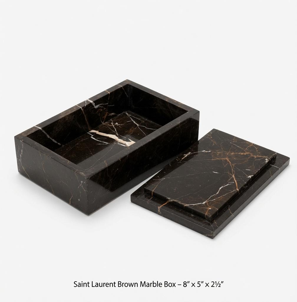 Saint Laurent Brown Marble Box 8"×5" height 2 1/2" or message for custom size  Free Shipping