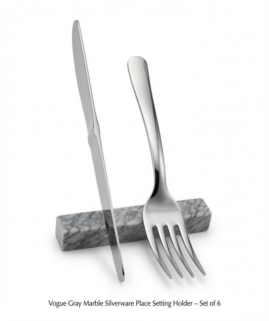 Marble silverware place setting holder set of 6 elegant addition to your dinning table Free Shipping