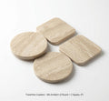 Travertine Coasters – Set of Four 4″ Available in round and square or mix and match