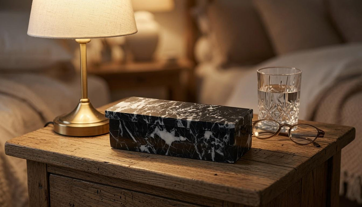 Mixed White Nero Marquina Pill box marble box 7"×2 1/4" height 2 1/2" with weakly pill organizer FREE SHIPPING