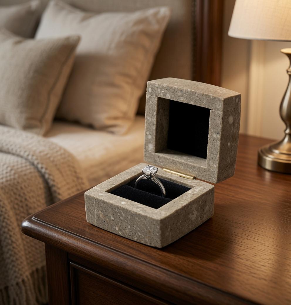 Sea Grass Limestone Ring Box a perfect proposal keepsake or just a timeless beautiful storage box FREE SHIPPING