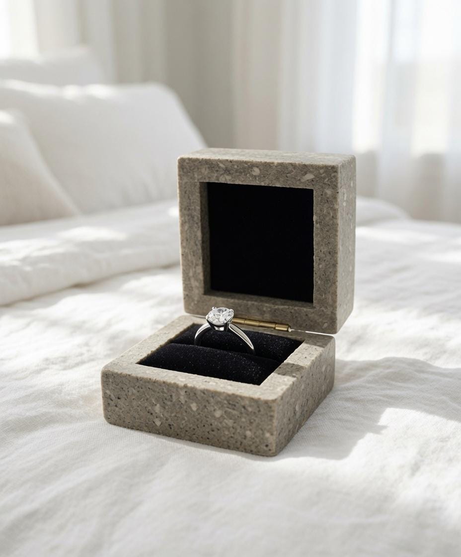 Sea Grass Limestone Ring Box a perfect proposal keepsake or just a timeless beautiful storage box FREE SHIPPING