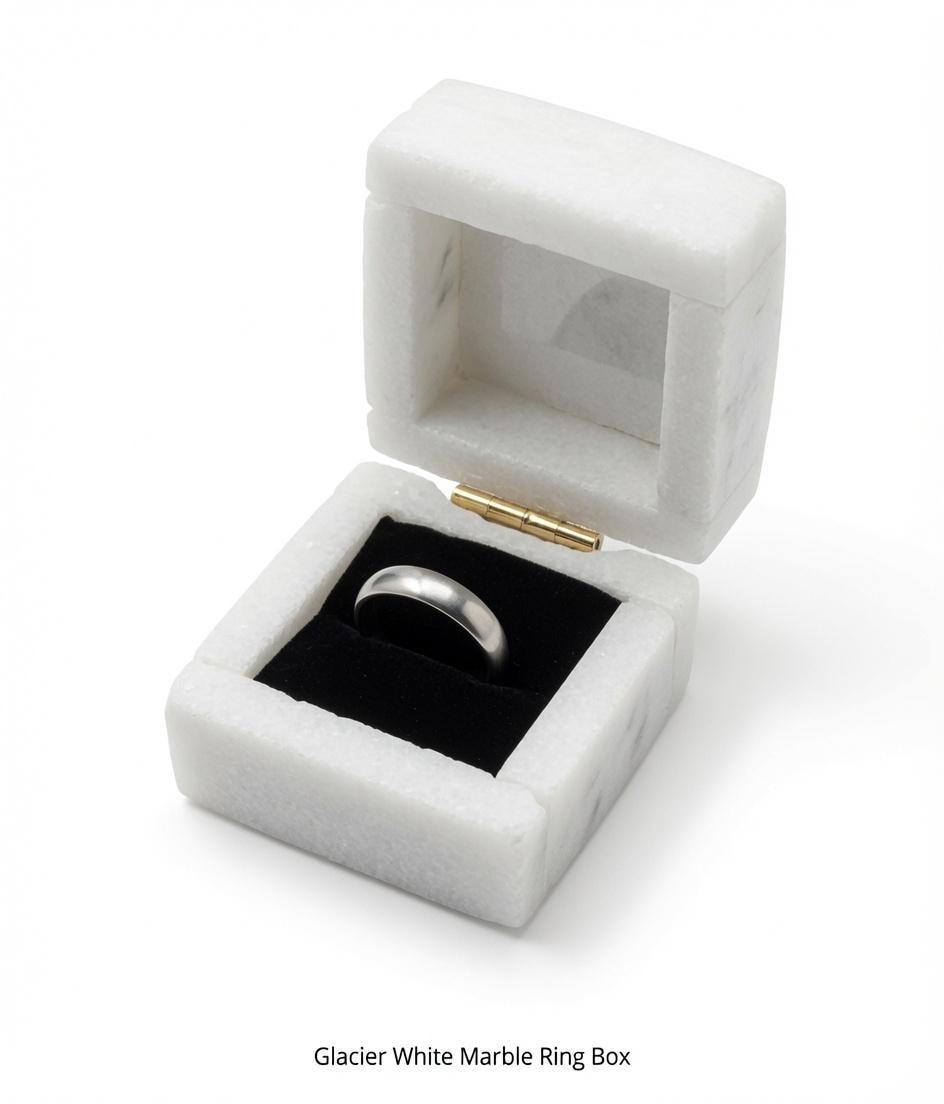 Glacier White Marble Ring Box a perfect proposal keepsake something to keep and treasure forever FREE SHIPPING