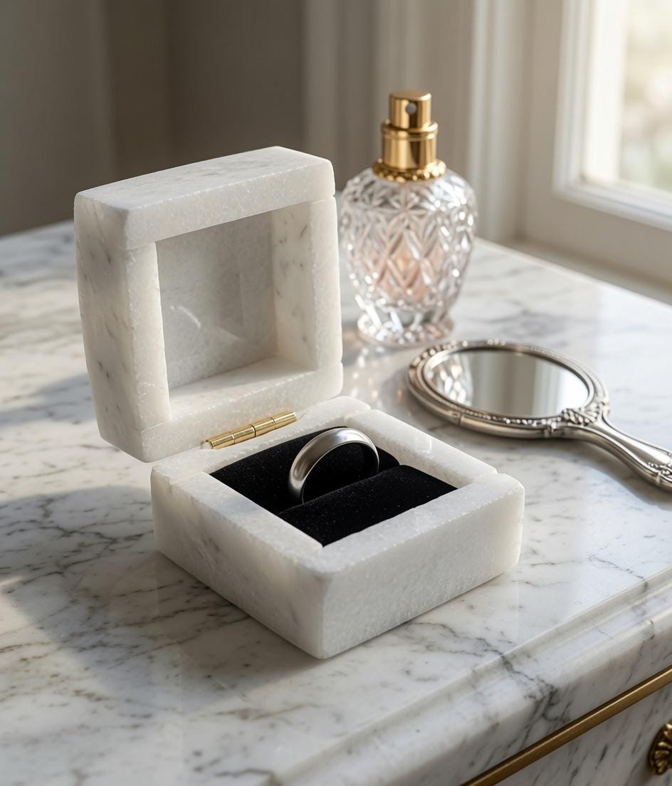 Glacier White Marble Ring Box a perfect proposal keepsake something to keep and treasure forever FREE SHIPPING