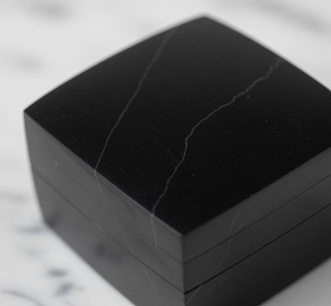 Nero Marquina Marble Ring Box a beautiful box perfect for a proposal or display a perfect keepsake that will be treasure forever