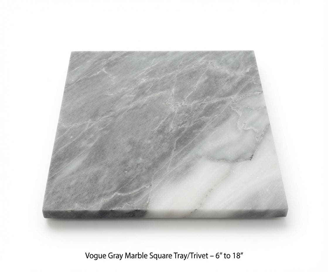 Vogue Gray Marble Square Handmade Tray/Trivet Available in various sizes 6" to 18" perfect centerpiece Free Shipping