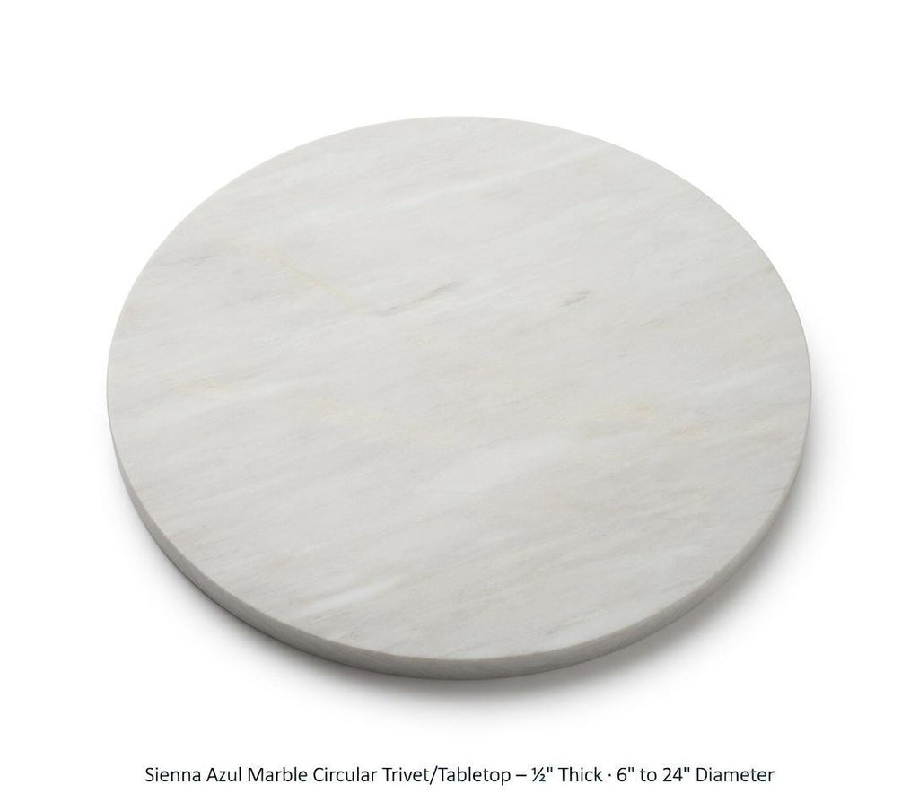 Sienna Azul Marble 1/2 inch thick circles diameter available 6" to 24"perfect for centerpiece art base. our for your elegant table top